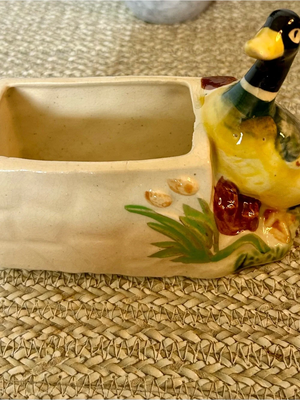 Vintage Ceramic Duck Planter Japan Style 
Cottagecore Farmhouse Decor - Picture 7 of 9